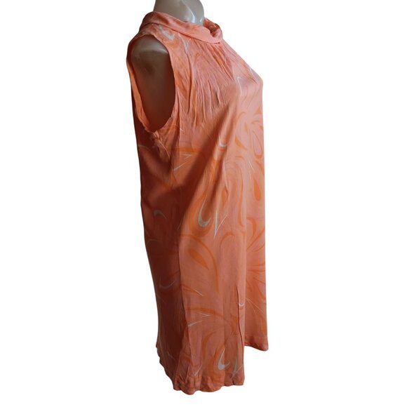 1OF1 Women's Large Vintage Dress 1960's Sleeveless Orange Abstract Swirl - Picture 3 of 8